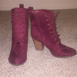 Charlotte Russe burgundy booties!